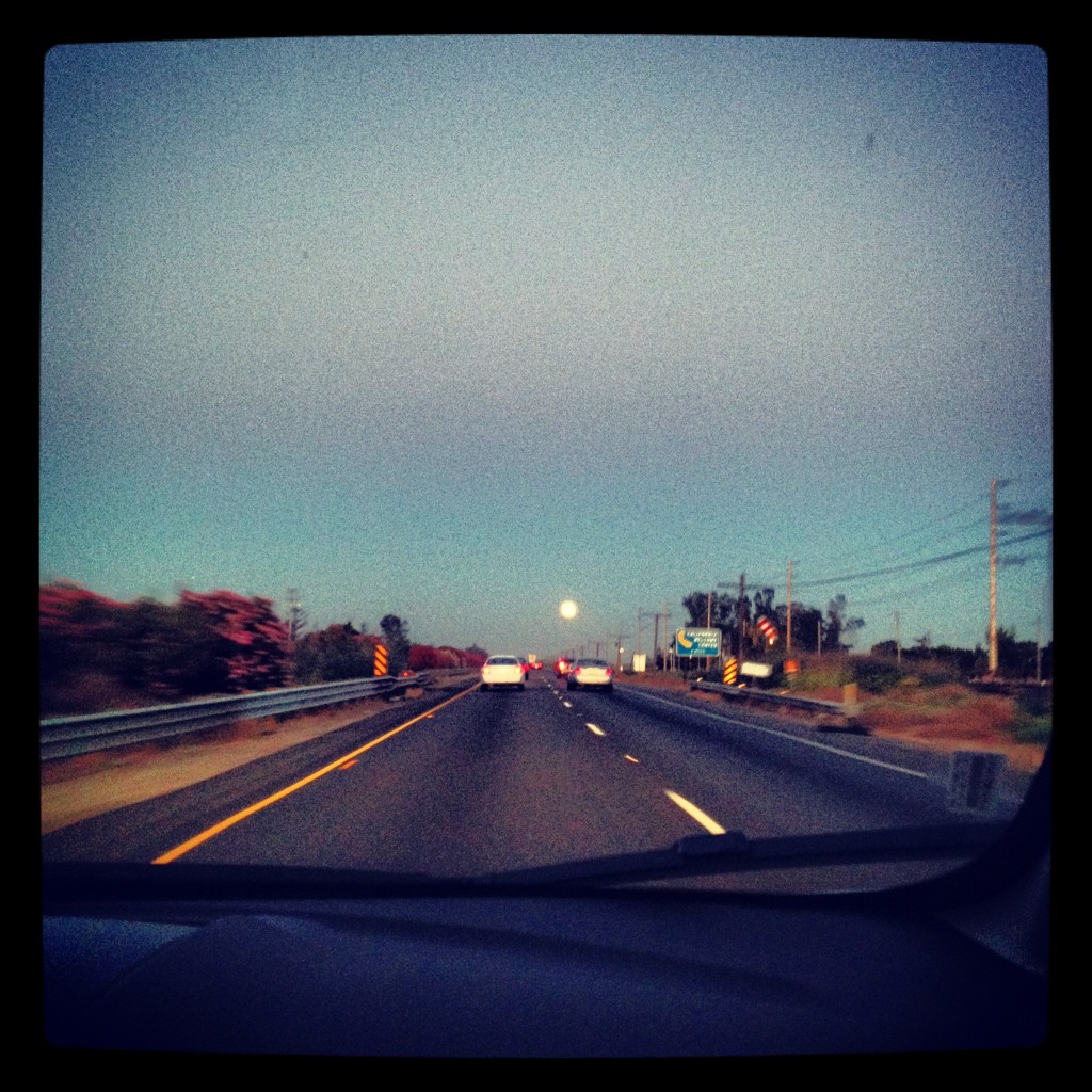 Full moon straight ahead