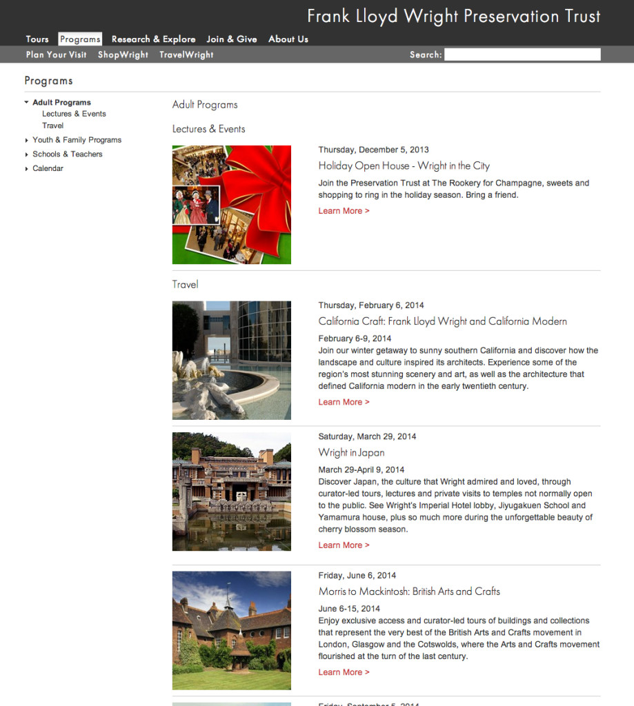 Frank Lloyd Wright Trust Website