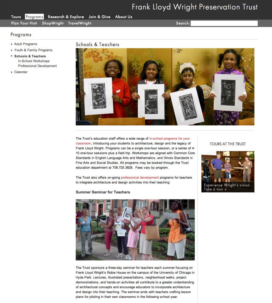 Frank Lloyd Wright Trust Website